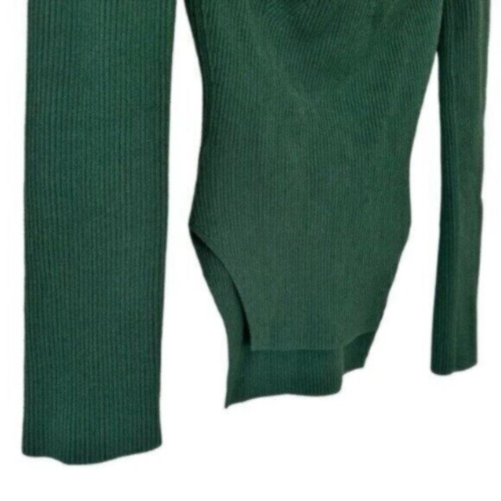 KHAITE Maddy Emerald Green Ribbed Knit Bustier Sweetheart Neckline Top Size M - Picture 7 of 13